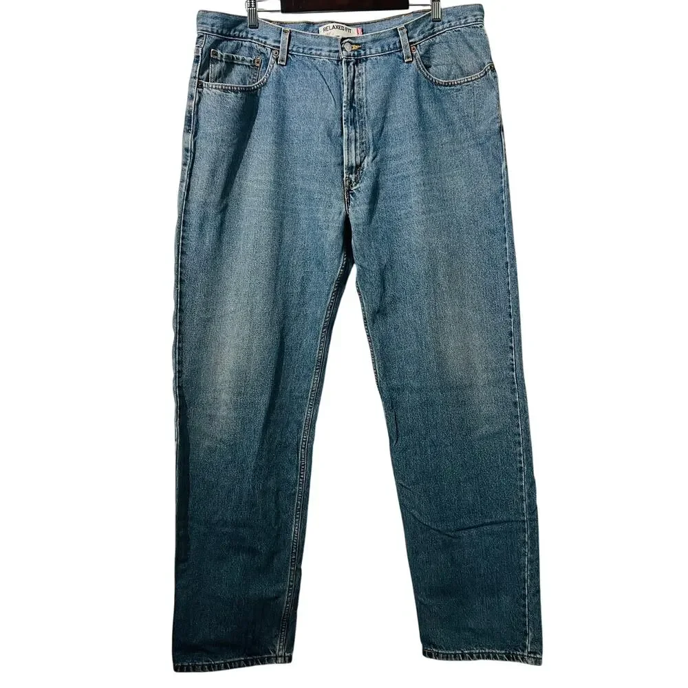Levis 550 Jeans Men's 42X36 Blue Relaxed Fit Straight Leg Denim